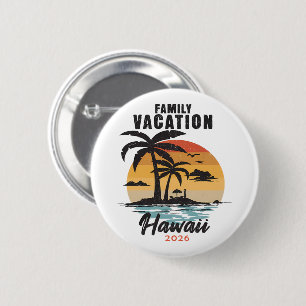 Bóton Redondo 5.08cm Férias em Família no Havaí 2026 Tropical