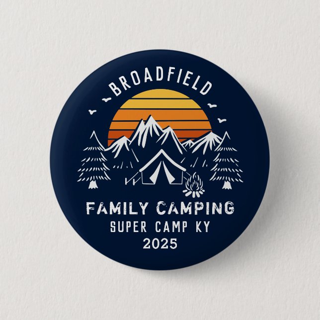 Bóton Redondo 5.08cm Férias Familiares Correspondendo Camping Personali (Frente)