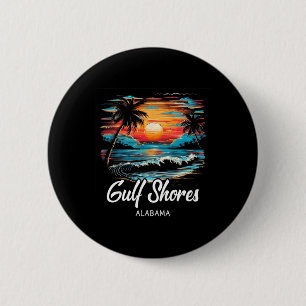 Bóton Redondo 5.08cm Férias Familiares Retro Sunset Alabama Golfo Loari