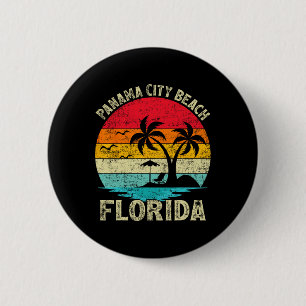 Bóton Redondo 5.08cm Férias Familiares Vintage Retro Florida Panamá Cit