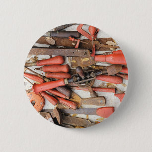 Bóton Redondo 5.08cm Ferramenta Antiguamente Rustic Red Man