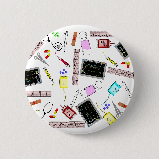 Bóton Redondo 5.08cm Ferramentas da enfermeira diplomada (Frente)