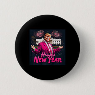 Bóton Redondo 5.08cm Festa de Ano Novo do Funny Trump 2025 Trump Ano No