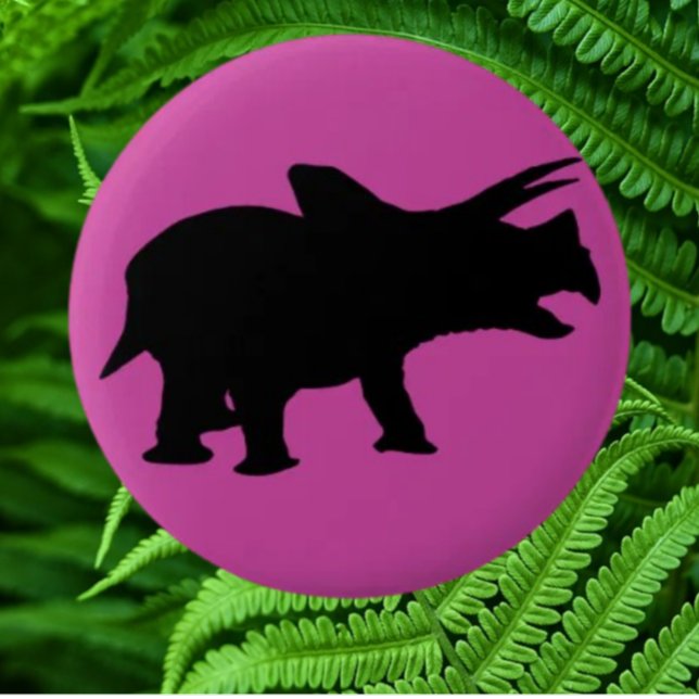 Bóton Redondo 5.08cm Festa de Dinossauro Rosa (Bring your dream party to life with our selection of quality Dinosaur themed party supplies )