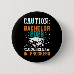 Bóton Redondo 5.08cm Festa de Graduação Caution Bachelor 2026 G