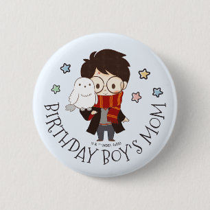 Bóton Redondo 5.08cm Festa de Harry Potter "Birthday Boy's Mãe"