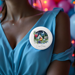 Bóton Redondo 5.08cm Festa de solteira Personalizada Rustic Camp Bride