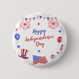 Bóton Redondo 5.08cm Festa do Dia da Independência em 4 de julho