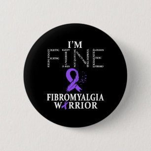Bóton Redondo 5.08cm Fibromialgia Sensibilização Guerreira Suporte Roxo