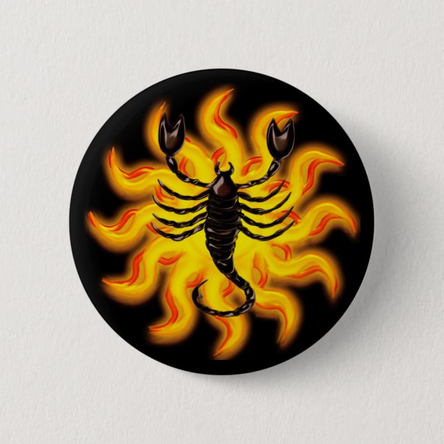 Bóton Redondo 5.08cm Fiery Scorpio (Frente)