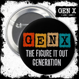 Bóton Redondo 5.08cm Figura X Gen Xer Funny Gen X Geração X