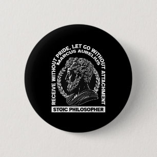 Bóton Redondo 5.08cm Filosofia romana Marcus Aurelius Citação latina