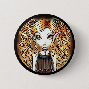 Bóton Redondo 5.08cm Fim da fada de "Kayla" Steampunk acima do botão d