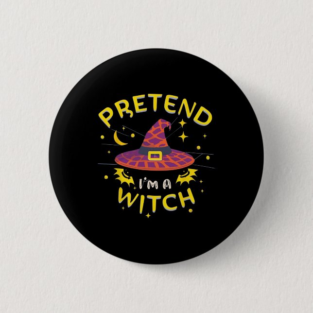 Bóton Redondo 5.08cm Fingir que sou um fantasma de bruxaria no Hallowee (Frente)