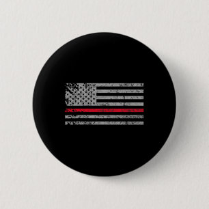 Bóton Redondo 5.08cm Fino Red Line American Flag Fireman Suporte a Fi