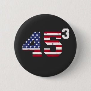 Bóton Redondo 5.08cm Fique com 45 Pro Trump USA Flag 4 de 4 de julho