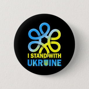 Bóton Redondo 5.08cm Fique Com A Bandeira Da Ucrânia Anti-Putin Diga Nã