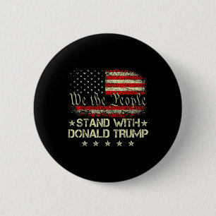 Bóton Redondo 5.08cm Fique Com Donald Trump 2024 Apoio Retomar a Améric