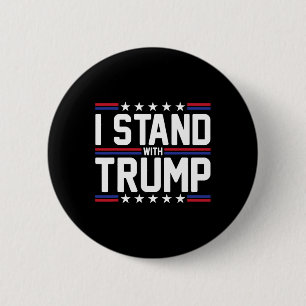 Bóton Redondo 5.08cm Fique Com Trump American Flag Usa Trump Supporter