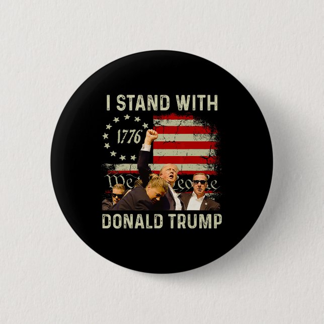 Bóton Redondo 5.08cm Fique Com Trump Funny Trump 2024 (Frente)