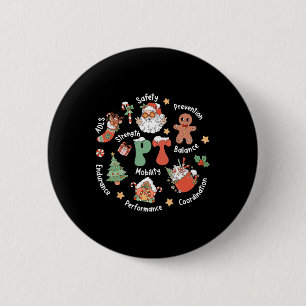 Bóton Redondo 5.08cm Fisioterapia Pt Esquadrão de Natal do Papai Noel F