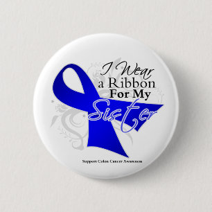 Bóton Redondo 5.08cm Fita azul da irmã - cancro do cólon