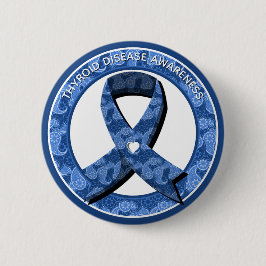 Bóton Redondo 5.08cm Fita Azul de Sensibilização do Folheto