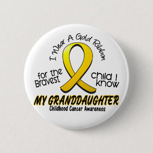 Bóton Redondo 5.08cm Fita Dourado do cancer da infância para minha net
