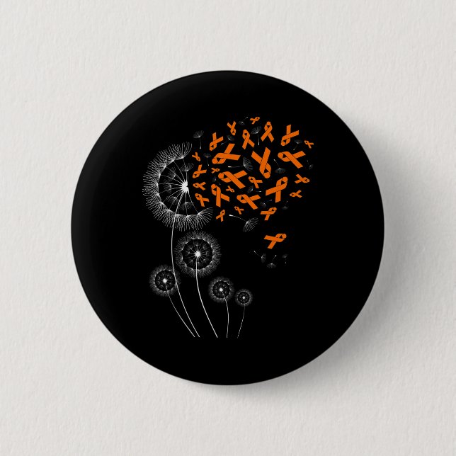 Bóton Redondo 5.08cm Fita E Leucemia Dandelion Alerta Mês (Frente)