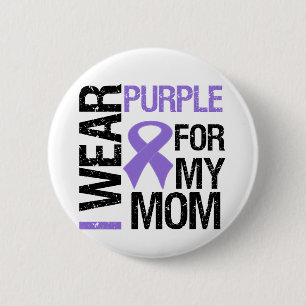 Bóton Redondo 5.08cm Fita Roxa câncer de pâncreas (mãe)