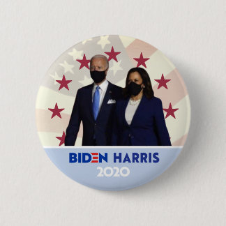 Bóton Redondo 5.08cm Flag Background Joe Biden Kamala Harris Facemask