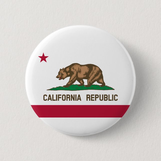 Bóton Redondo 5.08cm Flag Of California, California flag bottom, (Frente)