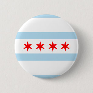 Bóton Redondo 5.08cm Flag of Chicago, Illinois Button