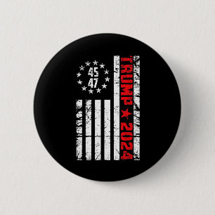 Bóton Redondo 5.08cm Flag Trump 2024 - 45 47 Trump Betsy Ross Flag