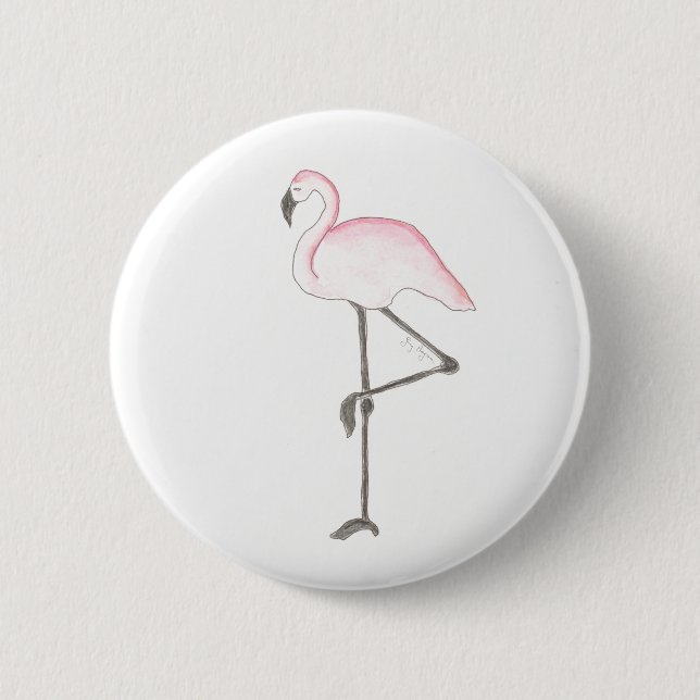 Bóton Redondo 5.08cm Flamingo Button (Frente)