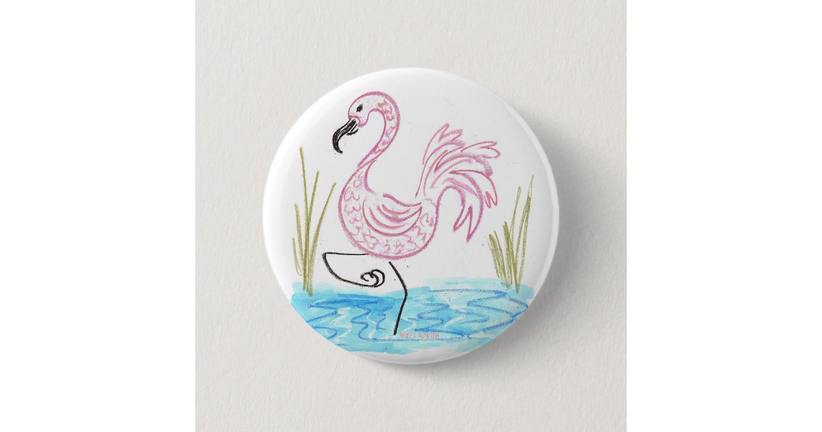 Bóton Redondo 5.08cm Flamingo cor-de-rosa #13 por EelKat ...