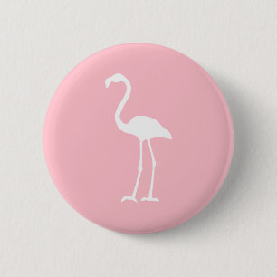 Bóton Redondo 5.08cm Flamingo cor-de-rosa e branco