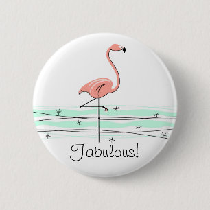 Bóton Redondo 5.08cm Flamingo 'Fabuloso!' botão