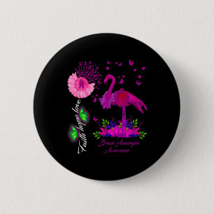 Bóton Redondo 5.08cm Flamingo Faith Esperança Ama Aneurisma Cérebro Con