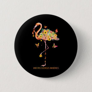 Bóton Redondo 5.08cm Flamingo Faith Hope luta contra a esclerose múltip