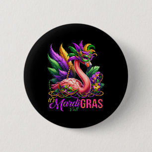Bóton Redondo 5.08cm Flamingo Mardi Gras Havaiano Tropical Festa Homens