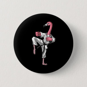 Bóton Redondo 5.08cm Flamingo Pássaro Karatê Kickboxing Kung Fu Ninja A