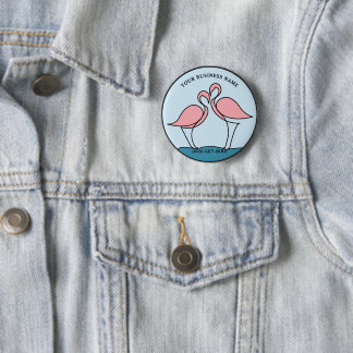 Bóton Redondo 5.08cm Flamingo Sua Empresa Roda Logotipo Art Cotação Fot
