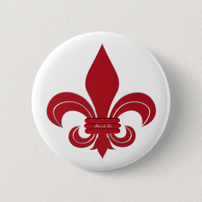 Bóton Redondo 5.08cm Fleur de Lis (Frente)