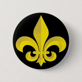 Bóton Redondo 5.08cm Fleur de Lis Art Dourado