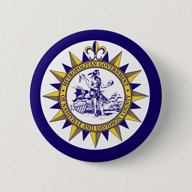 Bóton Redondo 5.08cm FlFlag de Nashville, Tennessee (Frente)