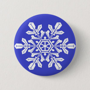 Bóton Redondo 5.08cm Floco de neve azul-botão