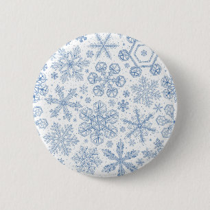 Bóton Redondo 5.08cm Flocos de neve de cinza esbranquiçados