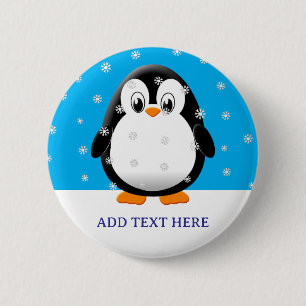 Bóton Redondo 5.08cm Flocos de neve de pinhão bonitinho