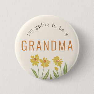 Bóton Redondo 5.08cm Flor Amarelo vai ser vovó